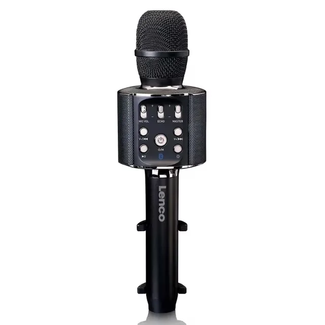 Lenco Bluetooth® Karaoke-mikrofon med högtalare och belysning Svart