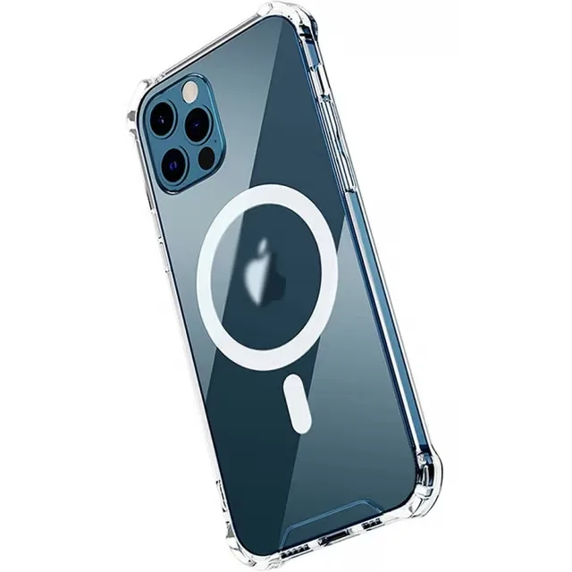 Transparent skal med stöd för magnetisk laddning, iPhone 15 Plus