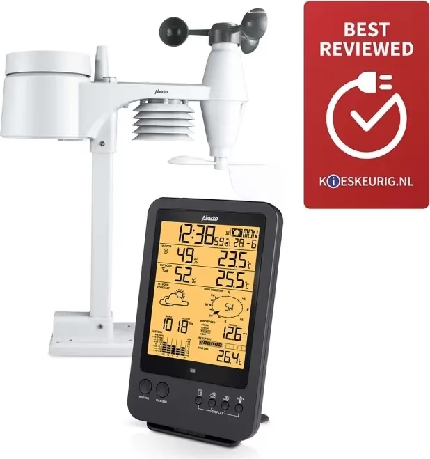 Alecto Professionell väderstation med trådlös sensor svart
