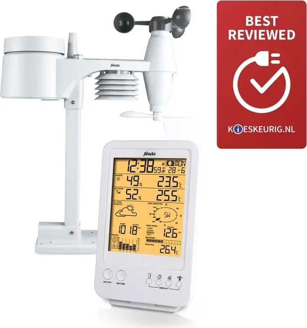 Alecto Professionell väderstation med trådlös sensor vit