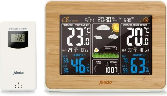 Alecto Väderstation med trådlös sensor Bambu