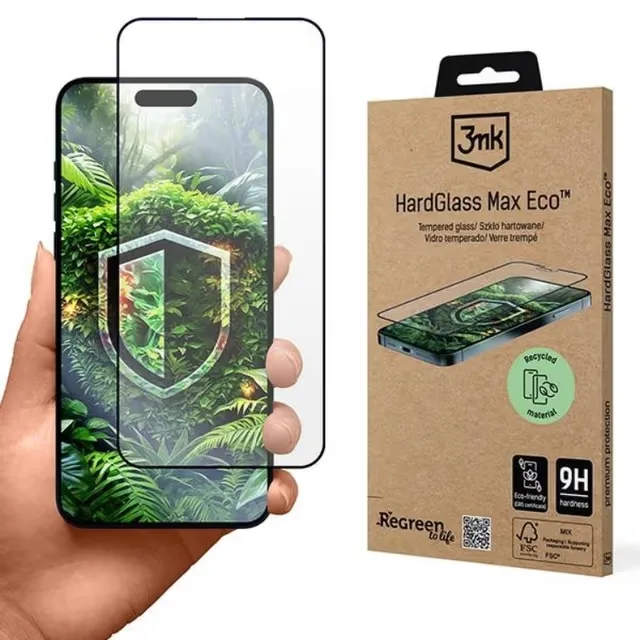 3MK iPhone 13/13 Pro/14/16E Härdat Glas Skärmskydd Eco Max