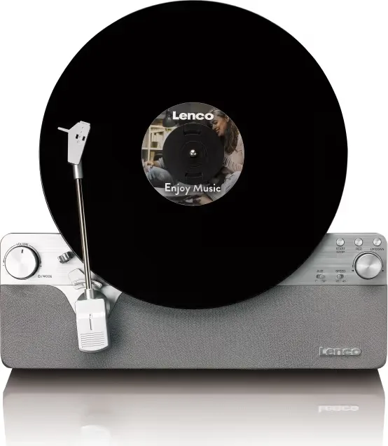 Lenco LSA-071SI helautomatisk skivspelare med högtalare och Bluetooth, silver