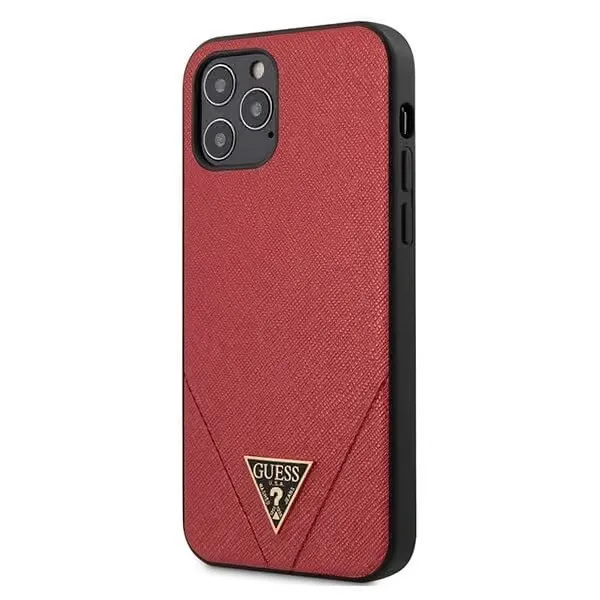 Guess iPhone 12 Pro Max Skal Saffiano Röd