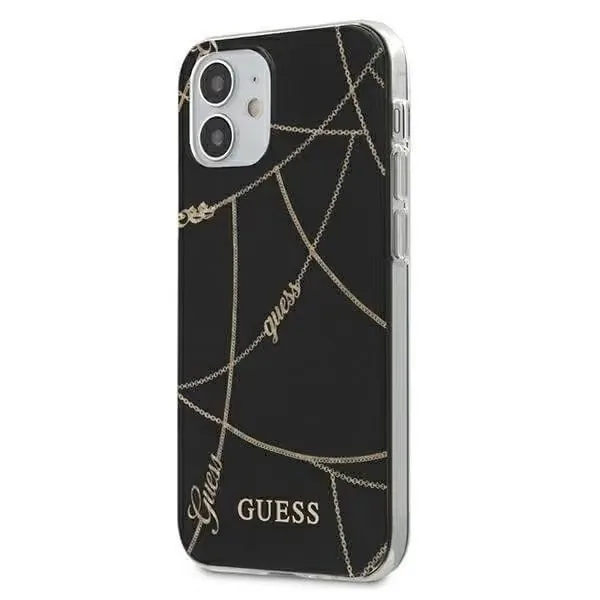 Guess skal iPhone 12 Mini Gold Chain Collection Svart