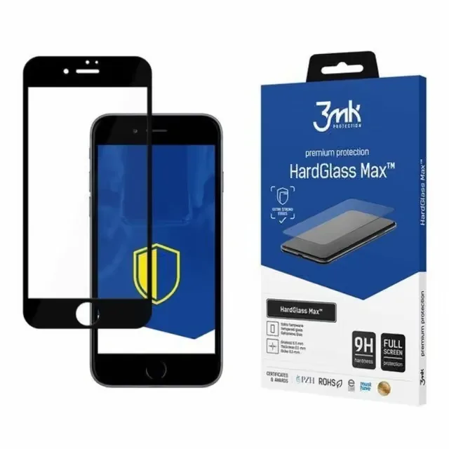 3MK HardGlass Max skärmskydd till iPhone 8, svart