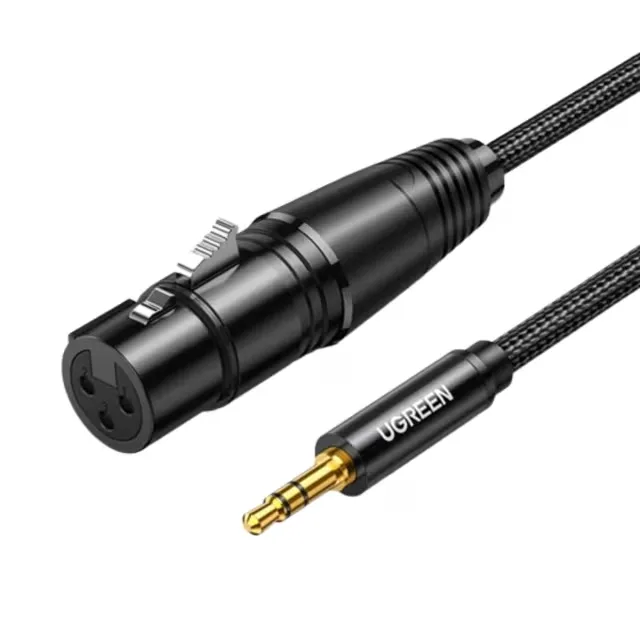 Ugreen 20763 XLR-till-3,5 mm-kabel, 1 m, svart