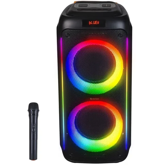 Denver: Högtalare Bluetooth 2x10" woofer 100W Batteri LED-ljus BPS-458 Svart