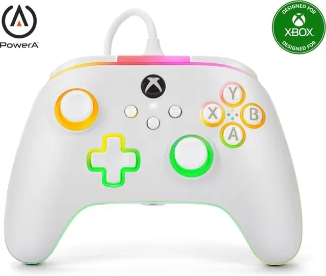 PowerA Lumectra Advantage trådbunden handkontroll, vit, Xbox / PC