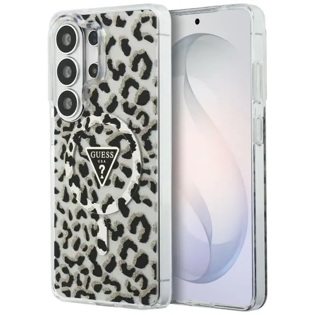 Guess Mobilskal För Galaxy S26 Ultra MagSafe IML Leopard Print Triangle