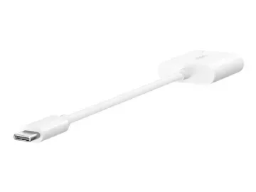 Belkin RockStar 3.5mm Audio + USB-C laddningsadapter (vit)