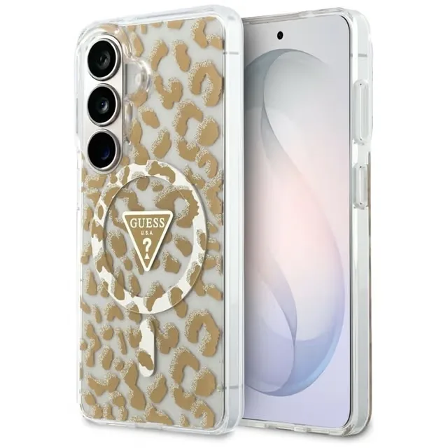 Guess Mobilskal För Galaxy S26 MagSafe IML Leopard Print Triangle