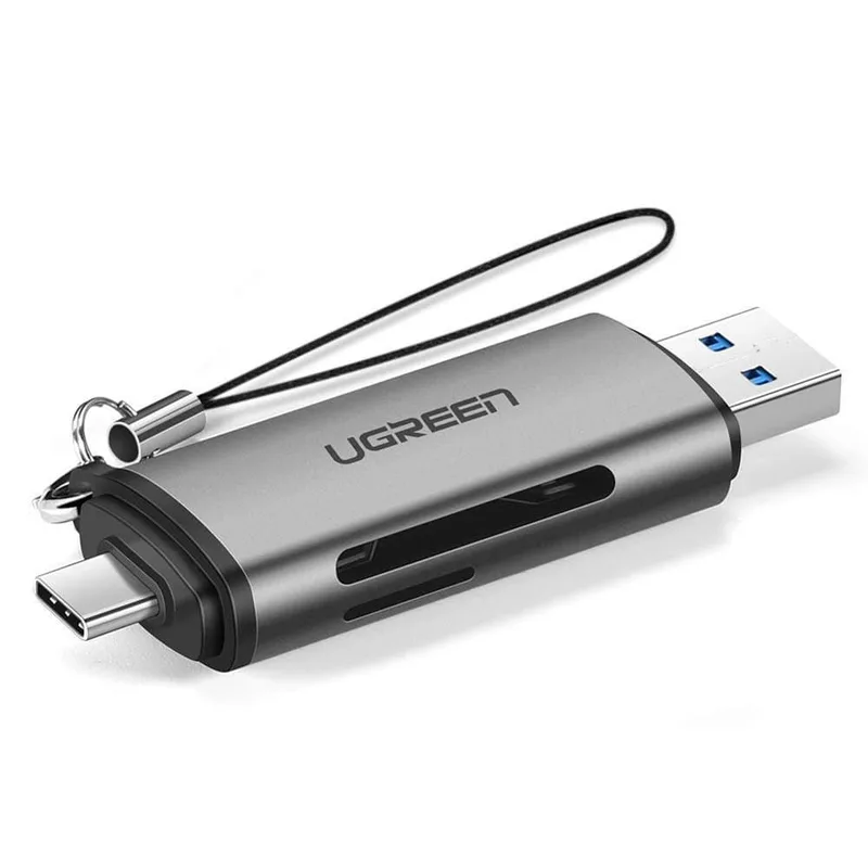 Ugreen 2-i-1 kortläsare för SD och microSD, USB 3.0/USB-C