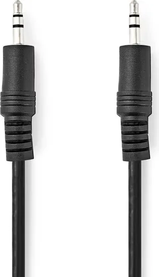 Nedis 3,5 mm-ljudkabel hane till hane, 0,5 m, svart