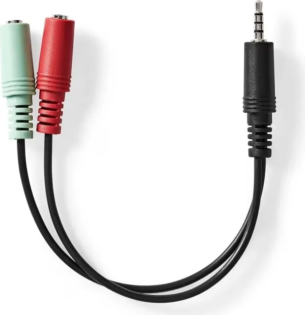 Nedis ljudsplitter 3,5 mm hane till 2x 3,5 mm hona 0,2 m