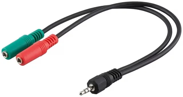 Goobay adapter för PC-headset, 1x 3,5 mm 4-pin till 2x 3,5 mm 3-pin