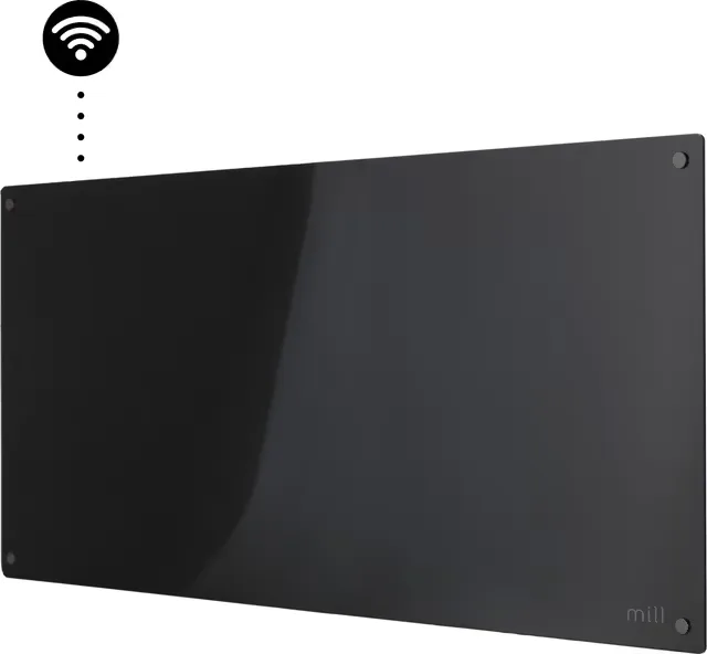 Mill Glass Smart WiFi panelvärmeelement GL1300WIFI4BLACK (svart)