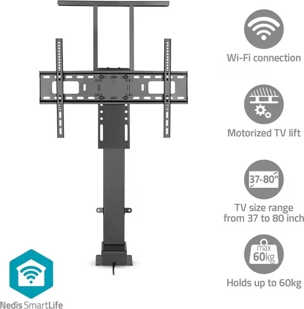 Nedis SmartLife motoriserad TV-lift för 37–80 tum, max 60 kg