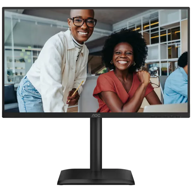 23.8" AOC 24E4U, IPS 1920x1080, 4ms, 120Hz, höjdjusterbar, pivot, VGA/HDMI/DP, högtalare, USB 3.2-hubb, 5 års garanti