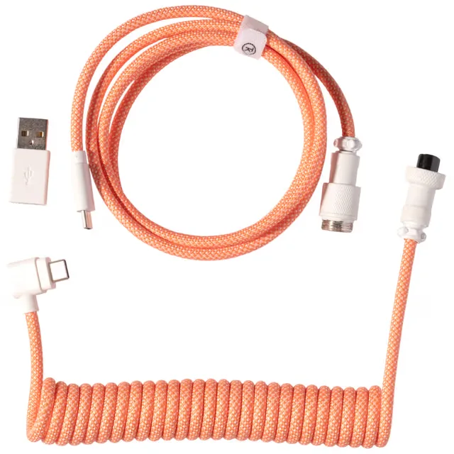 Keychron Spiralformad Aviator Vinklad 8K USB-kabel (rosa orange)