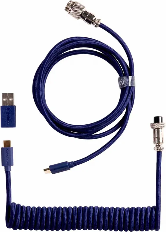 Keychron Spiralformad Aviator Rak 8K USB-kabel (blå)