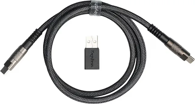 Keychron Dubbelsleeved Geek 8k USB-kabel (svart)