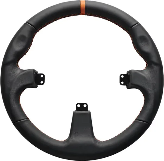 Asetek Racing rund rattring (svart läder)