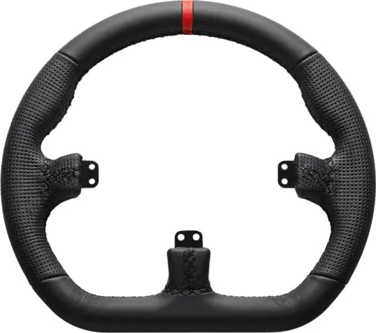 Asetek Racing sluten D-formad rattring (svart läder)
