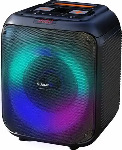 Denver: Högtalare Bluetooth 8" woofer 40W Batteri LED-ljus BPS-250 Svart