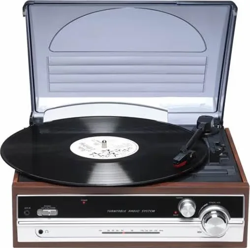 Denver VPR-190MK3 skivspelare med FM-radio / vinylspelare / retro skivspelare