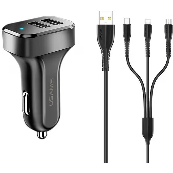USAMS C41 Billaddare utdragbar kabel 30W 1xUSB-C