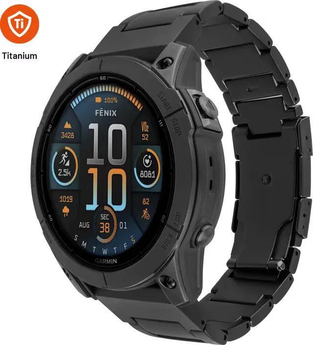 FIXED Garmin QuickFit 26mm titanarmband till klocka (svart)