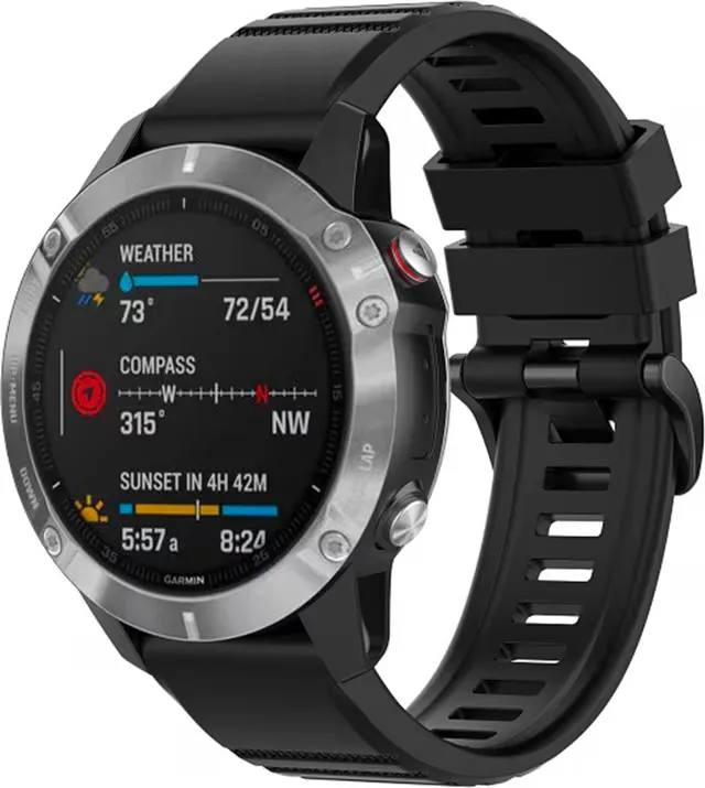 FIXED Garmin QuickFit 26mm silikonklockarmband (svart)