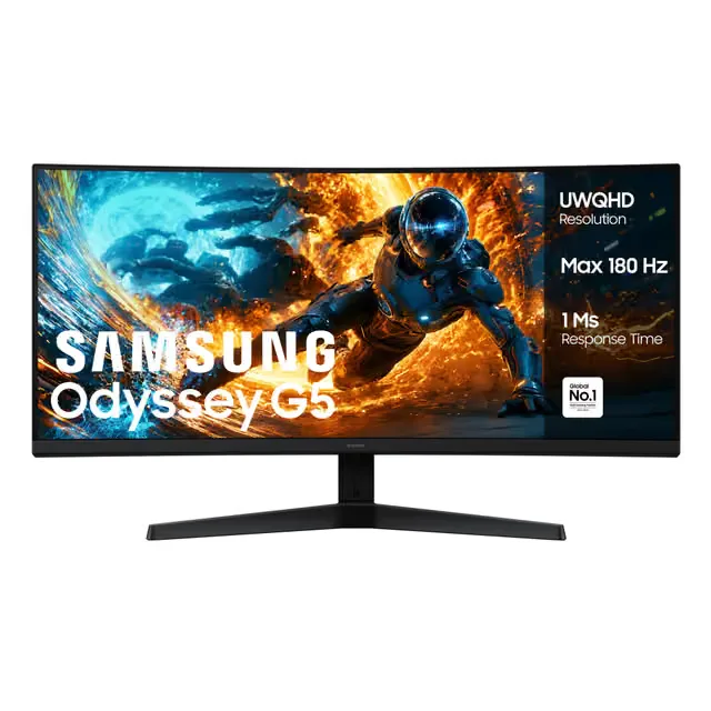 Samsung Odyssey G5 34/UWQHD/VA/180Hz gamingskärm