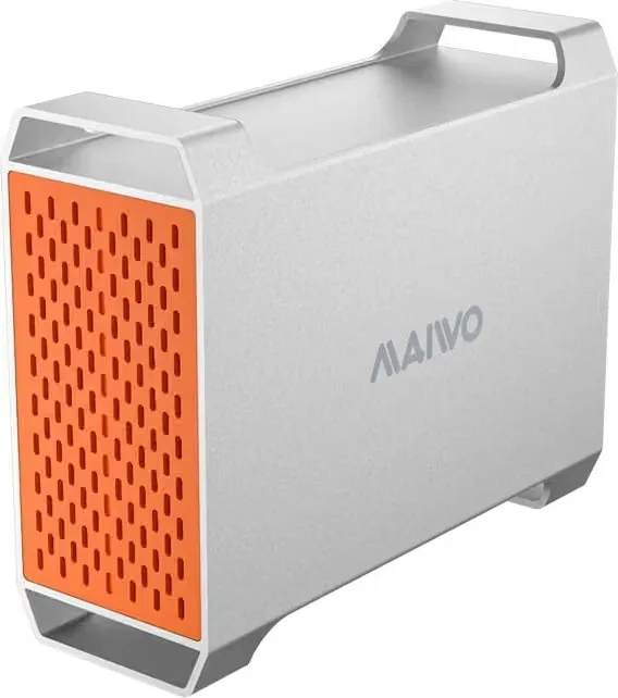 MAIWO 2-plats SATA RAID-kabinett för 3,5"" HDD, blixtsnabb 5Gbps, RAID 1/0/JBOD, 2x30TB