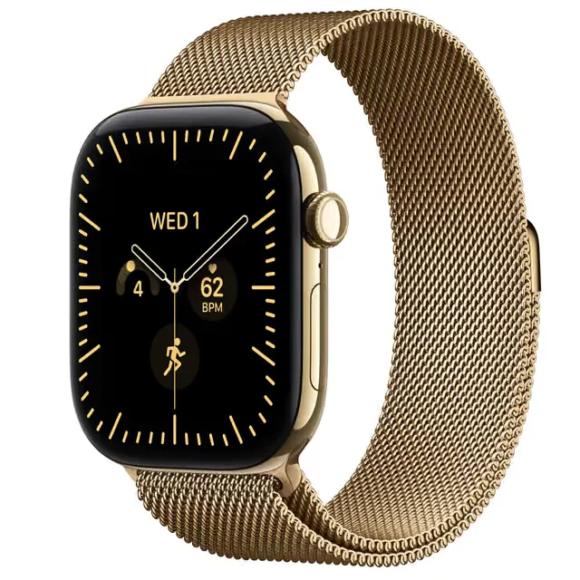 Apple Watch Series 12 GPS + Cellular 46mm Radiant Gold Titanium Case with Radiant Gold Milanese Loop
