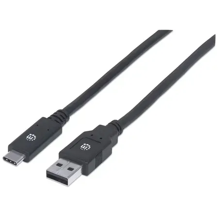 Manhattan 354974 USB-kabel USB 3.2 Gen 1 (3.1 Gen 1) 2 m USB C USB A Sort