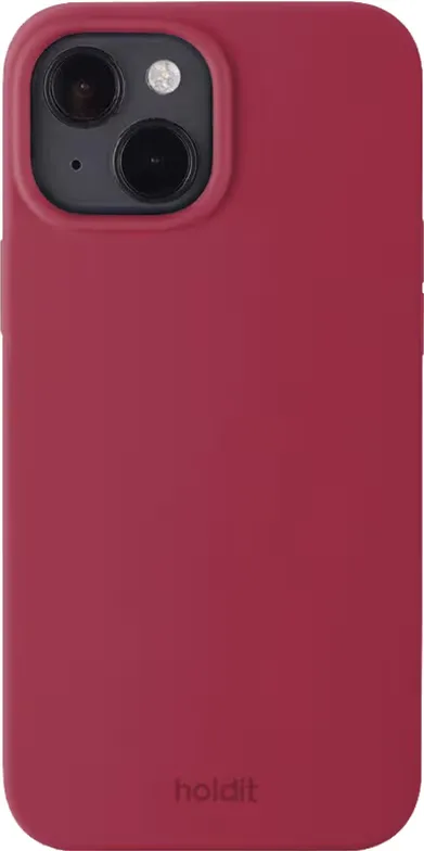 Holdit Silicone iPhone 15 fodral (röd sammet)