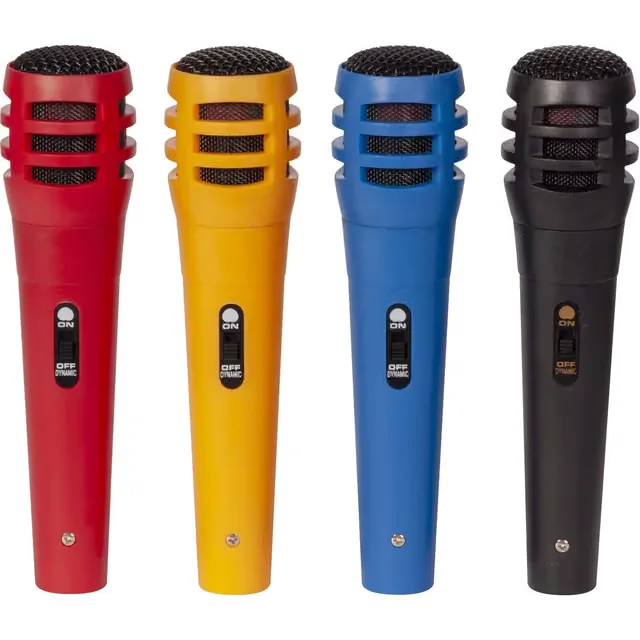 Mikrofonset med 4 mikrofoner (röd, blå, svart, gul)