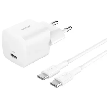 Belkin 25 W USB PD väggladdare med PPS, vit, med 1 m USB-C-kabel
