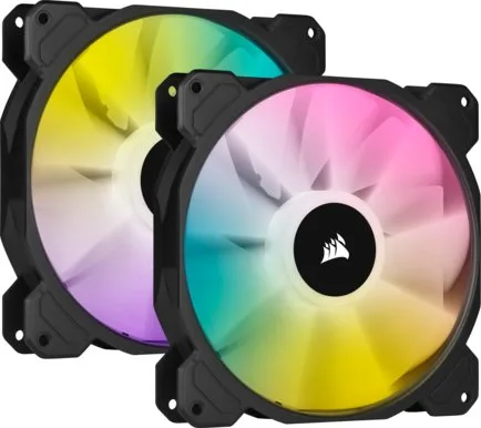 Corsair iCUE SP140 RGB Elite fläkt 140 mm, 2-pack med Lighting Node CORE