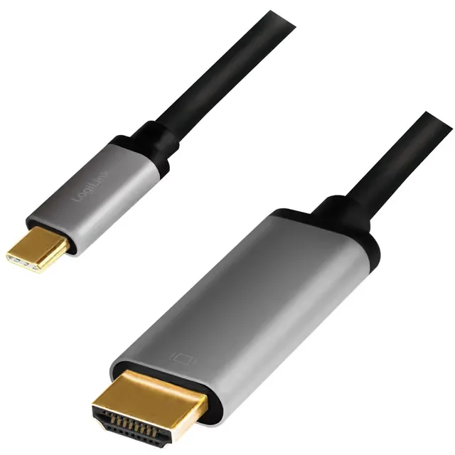 LogiLink USB-C till HDMI Kabel 4K/60Hz 1,8m Aluminium