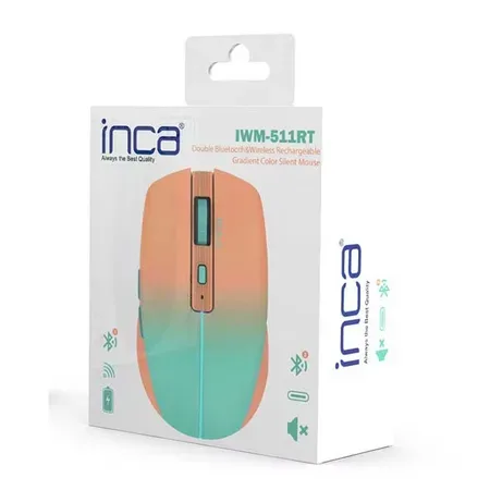INCA mus IWM-511RT, trådlös, Bluetooth, 1600 DPI, orange