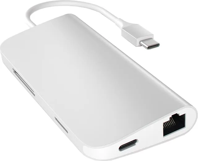 Satechi USB-C Multi-Port med Ethernet adapter (silver)