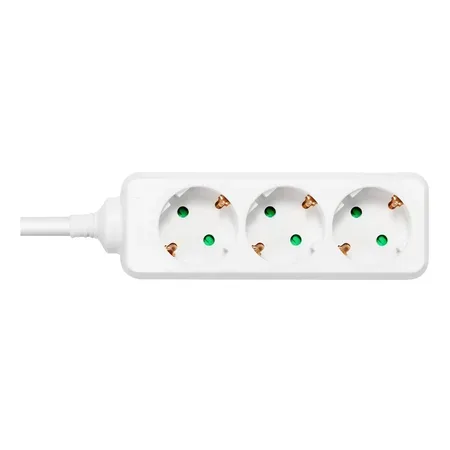 DELTACO GT-0303 grenuttag, 3 x CEE 7/3, 1 x CEE 7/7, 1,5 m, vit
