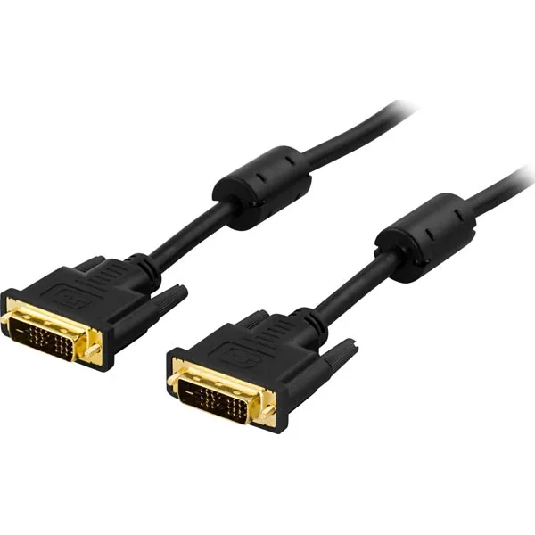 Deltaco DVI-D-kabel, guldpläterad, 1 m