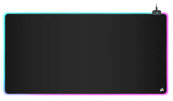 Corsair MM700 RGB utökad 3XL-duk spelmusmatta – 1 220 mm x 610 mm (48 tum x 24 tum) – 360° RGB-belysning – två USB-portnav – tjockt gummi – svart
