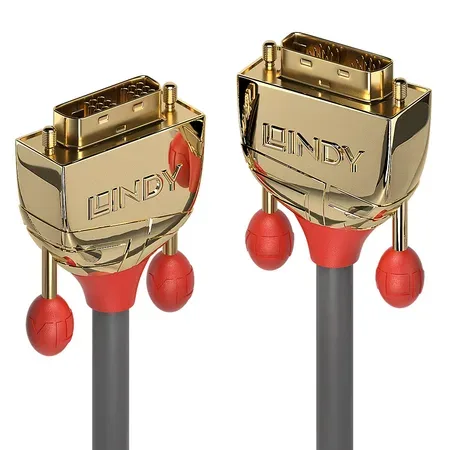 Lindy 36215 DVI kabel 10 m DVI-D Guld, Grå