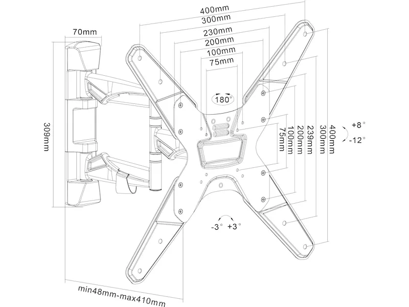 ANDERSSON WMA 2.7 väggfäste TV tilt 23-55"