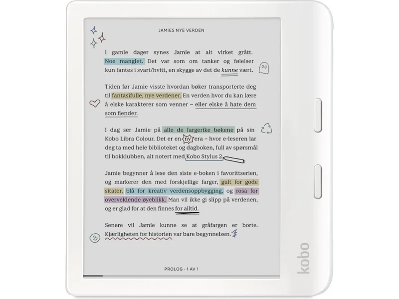 Kobo Libra Color-läsplatta, vit